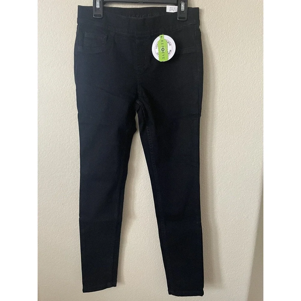 Justice Black Wash Stretchy Girls' Pull On Jean Leggings Jeggings Pants Size 10